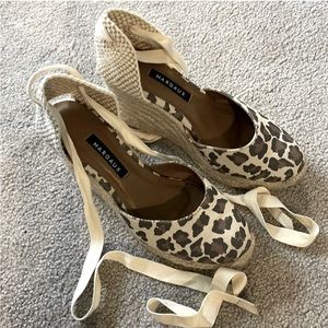 Margaux The Espadrille Pique Animal Print Wedge Sandal Size 6 US Leopard